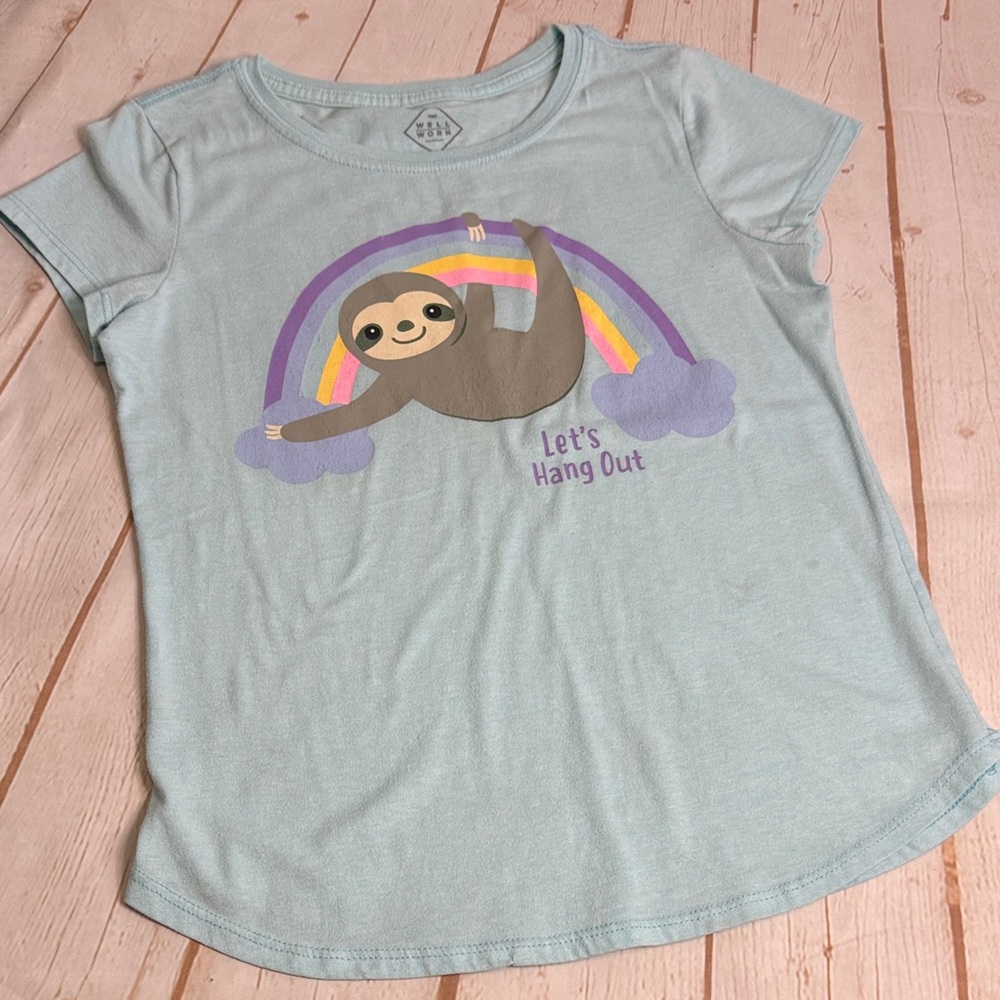 Well Worn Brand WW Sloth Rainbow Let’s Hang Out Kids T-Shirt